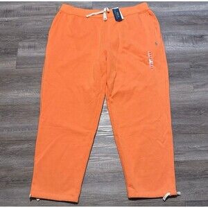 New Polo Ralph Lauren Men's Size 2XLT Orange Fleece Jogger Sweatpants Big